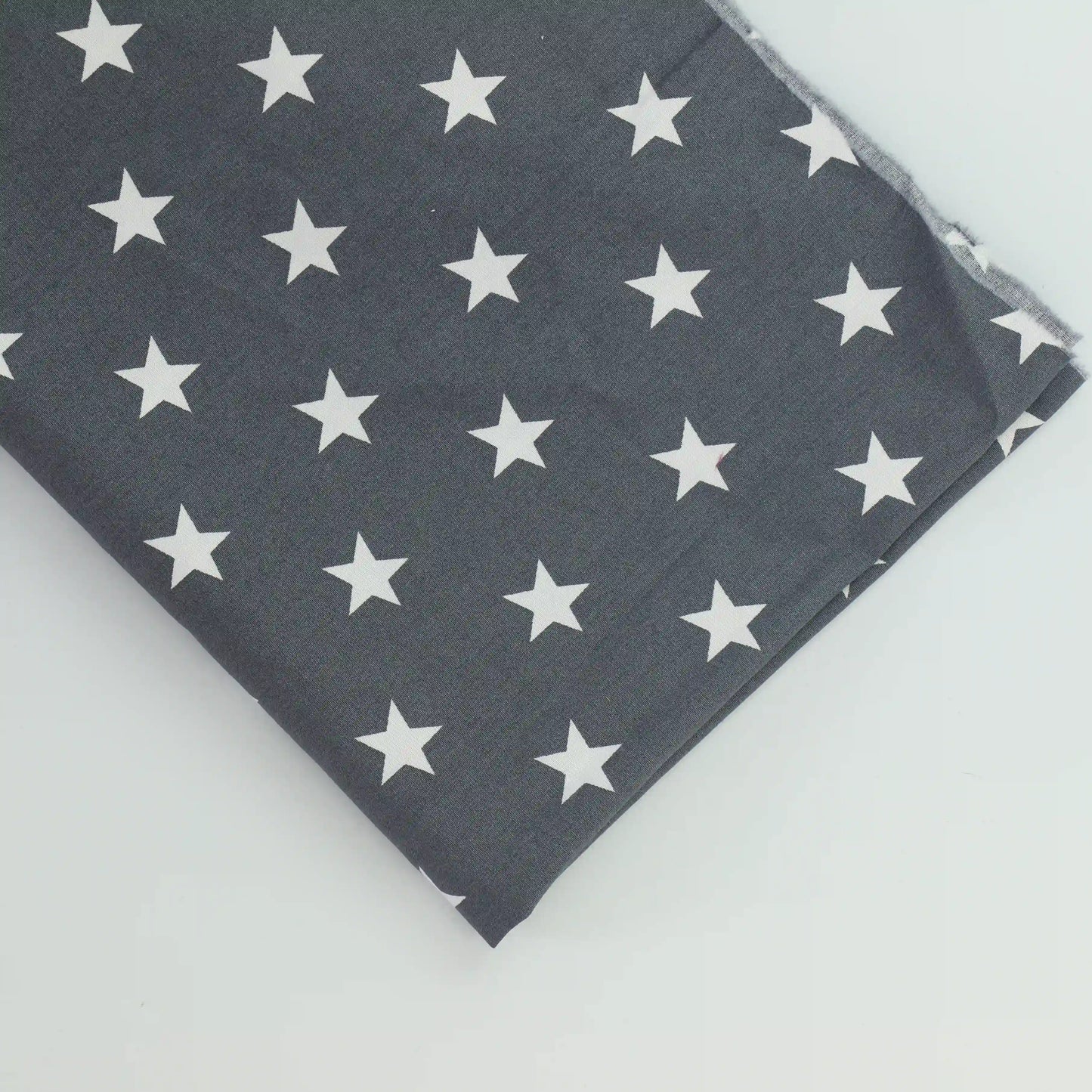 gray-&-white-star-print-cotton – close-up showing weave and surface detail