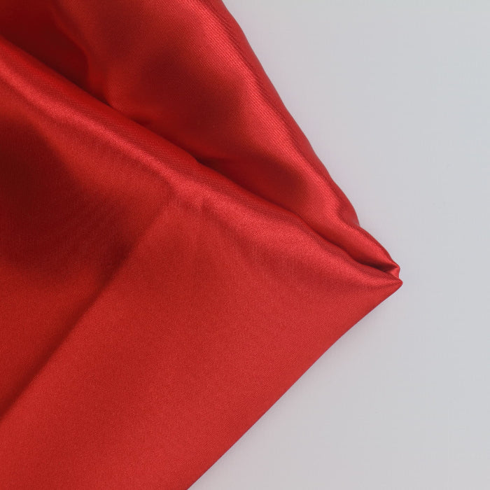 Red Polyester Lining Fabric folded showing detail