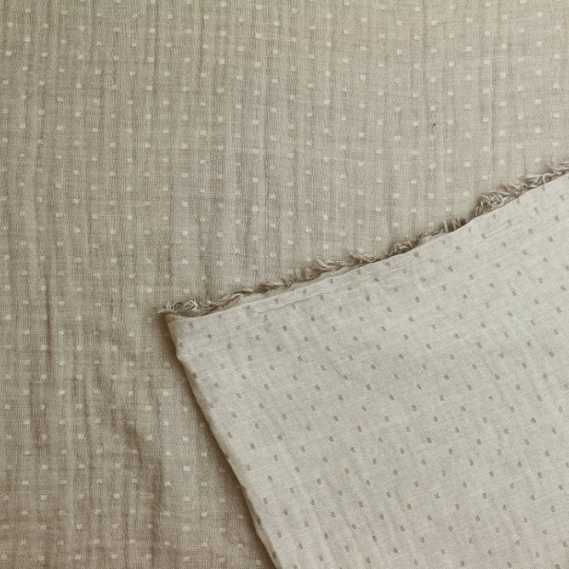 Close-up of each side of textured fabric
