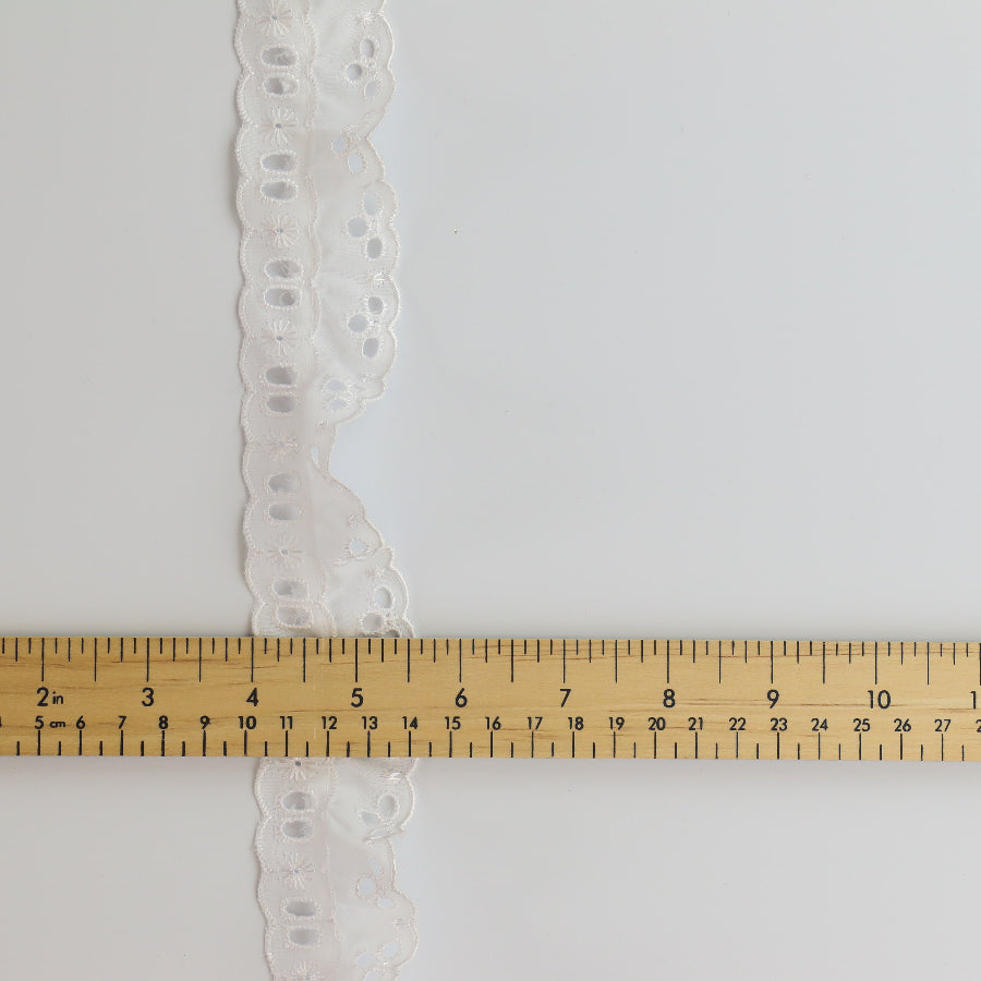 White Polyester Cotton Lace Trim detail