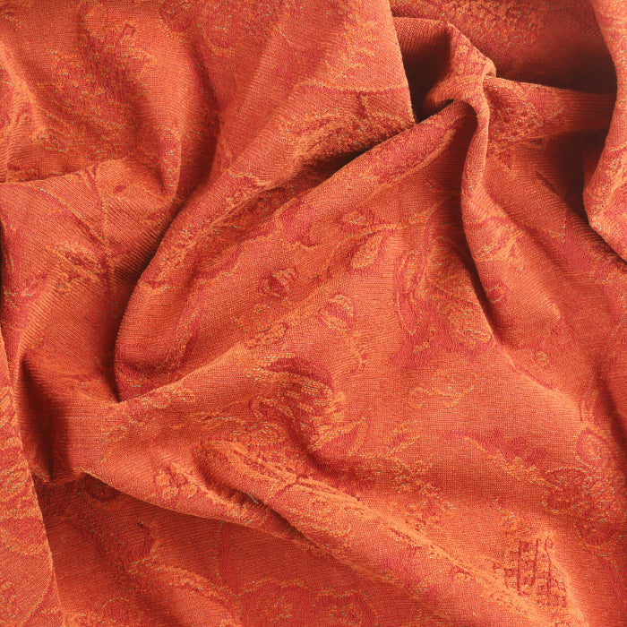 Sanderson Palampore Russet Chenille fabric showing drape