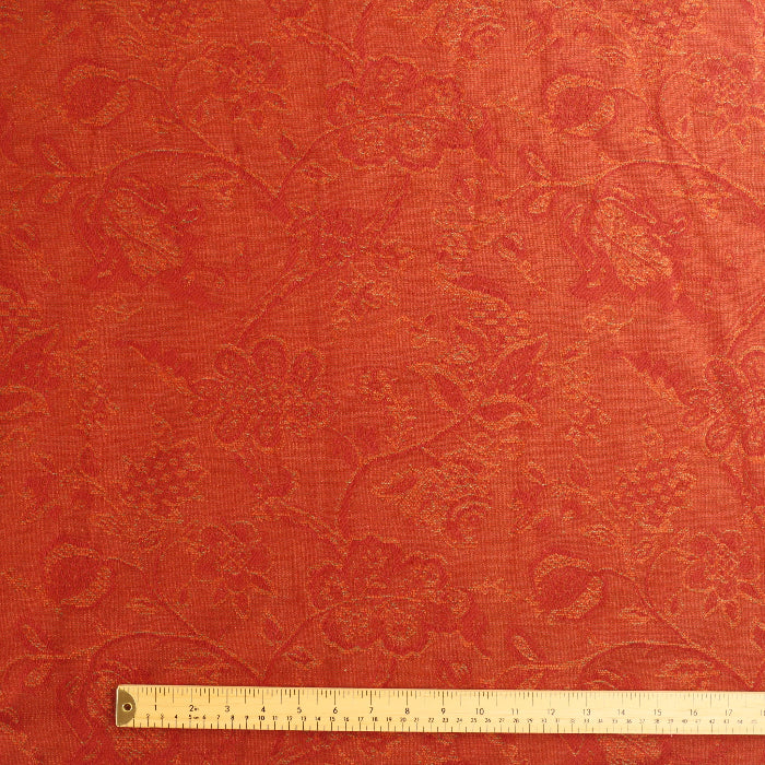 Sanderson Palampore Russet Chenille fabric laid flat