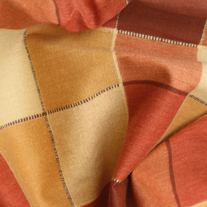 red orange & gold fabric close up of detail