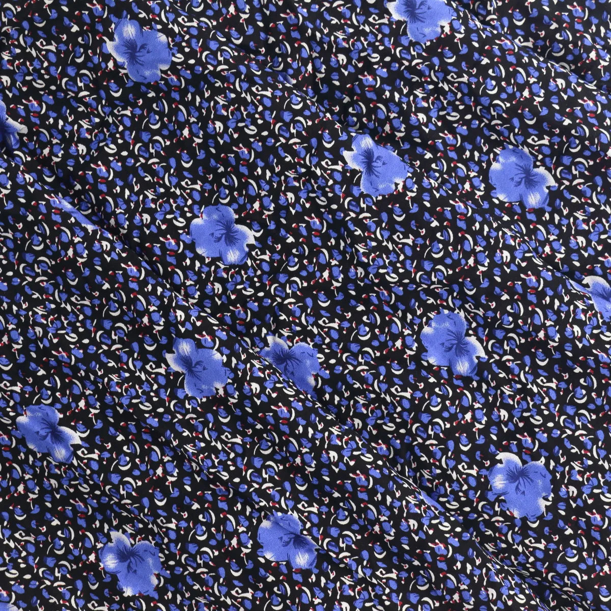 Black & Blue Floral Viscose from LifeCraft Studio