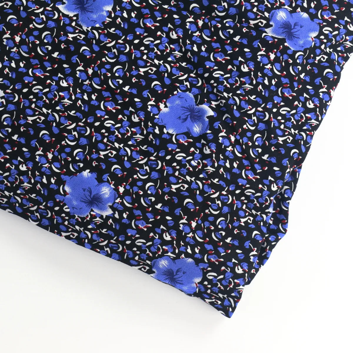 Black & Blue Floral Viscose from LifeCraft Studio
