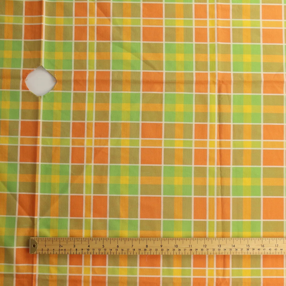 Orange, Green & Yellow Madras Check Cotton from LifeCraft Studio