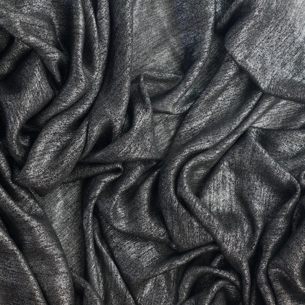 Metallic Silver & Black Polyester Chiffon from LifeCraft Studio