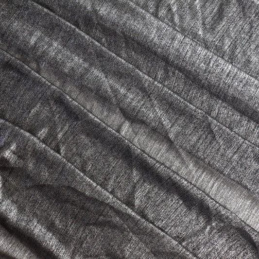 Metallic Silver & Black Polyester Chiffon from LifeCraft Studio