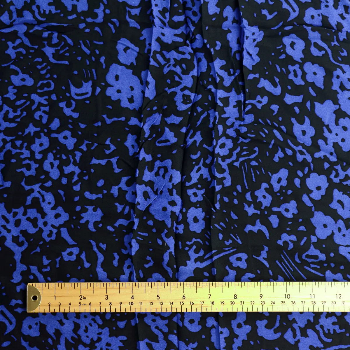 Black & Blue Floral Viscose Twill from LifeCraft Studio