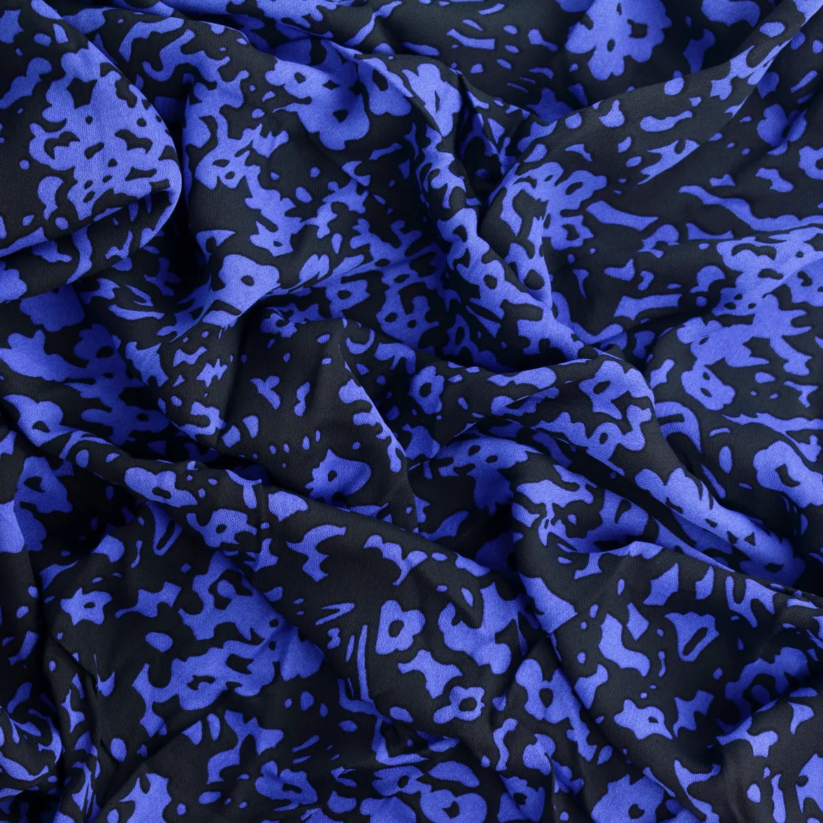 Black & Blue Floral Viscose Twill from LifeCraft Studio