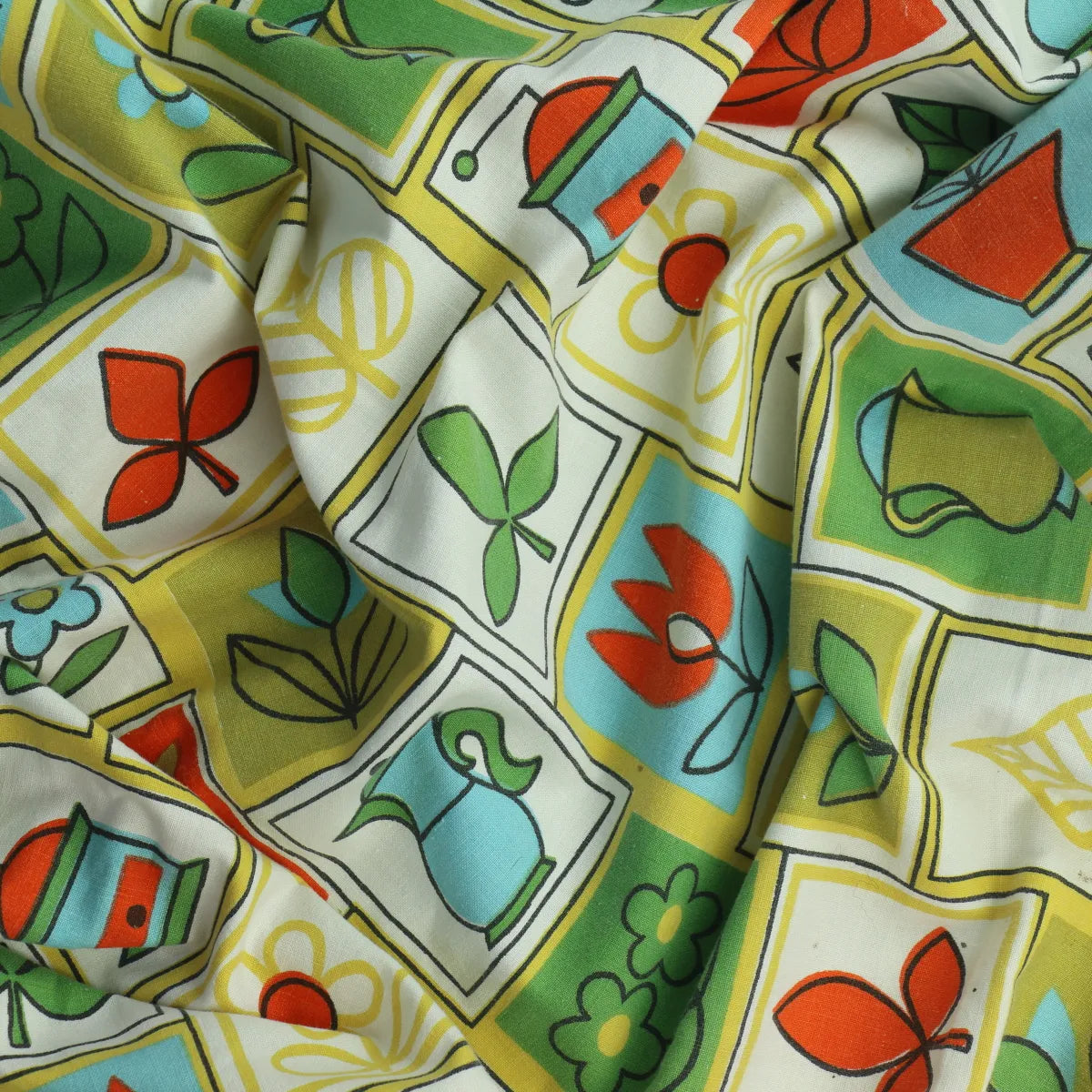 Plants and Pots Cotton Sewing Fabric - from LifeCraft Studio
