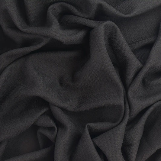 black-basket-weave-textured-polyester-suiting-fabric – full product view