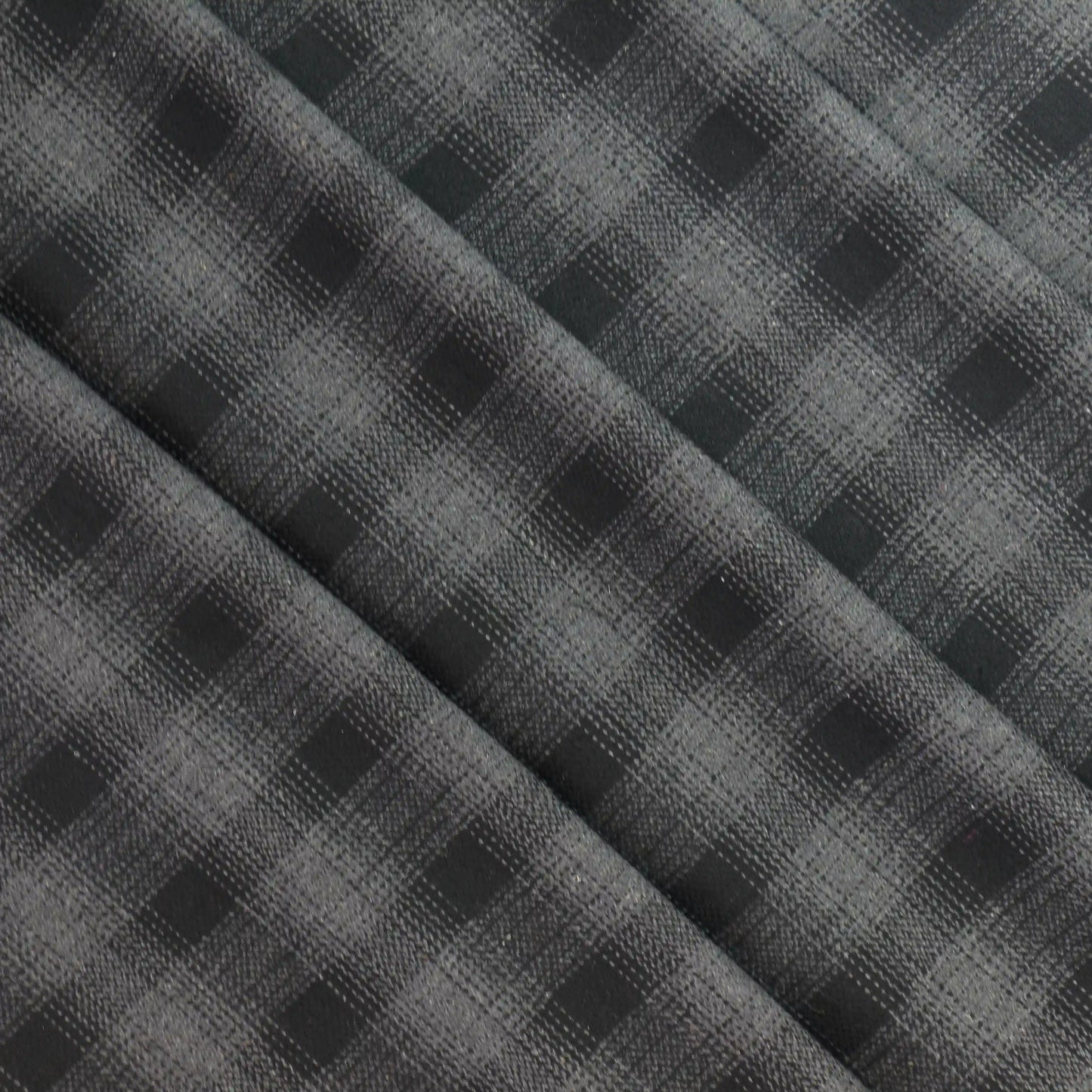 black-and-gray-checked-suiting-fabric – product laid flat showing its colour and pattern