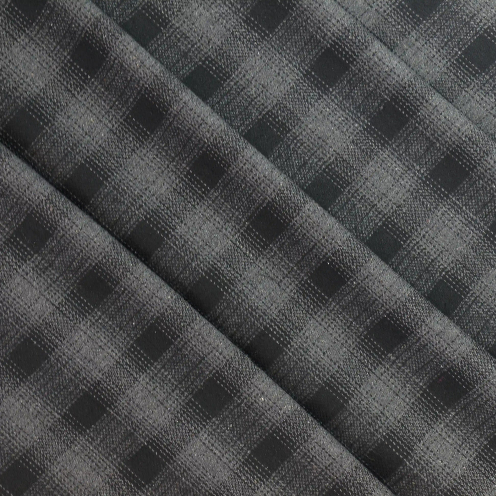 black-and-gray-checked-suiting-fabric – product laid flat showing its colour and pattern