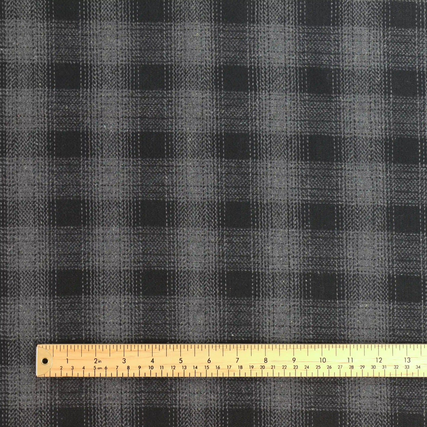 black-and-gray-checked-suiting-fabric – full product view