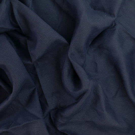dark-navy-medium-weight-linen-fabric – full product view