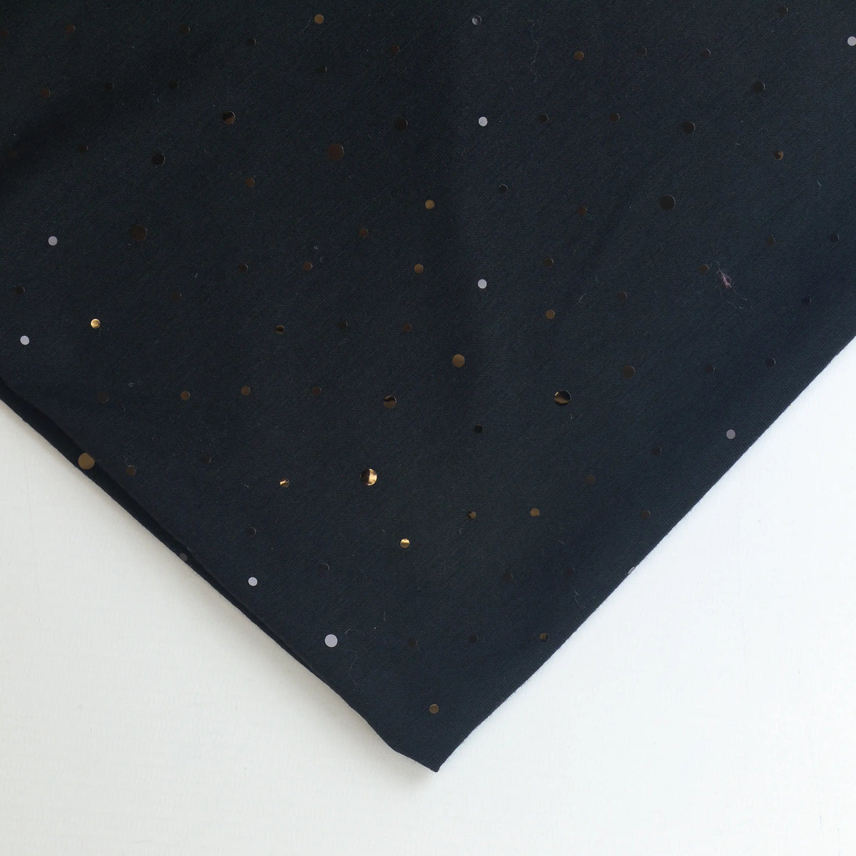 black-sequin-spot-cotton-jersey – close-up of colour, pattern and texture