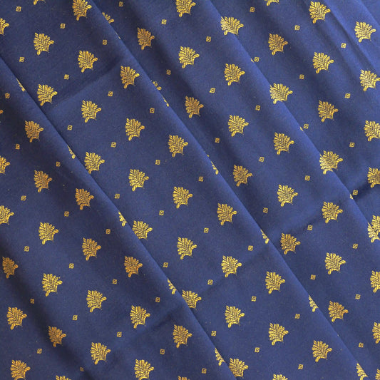 blue-&-gold-tree-print-jacquard – full product view
