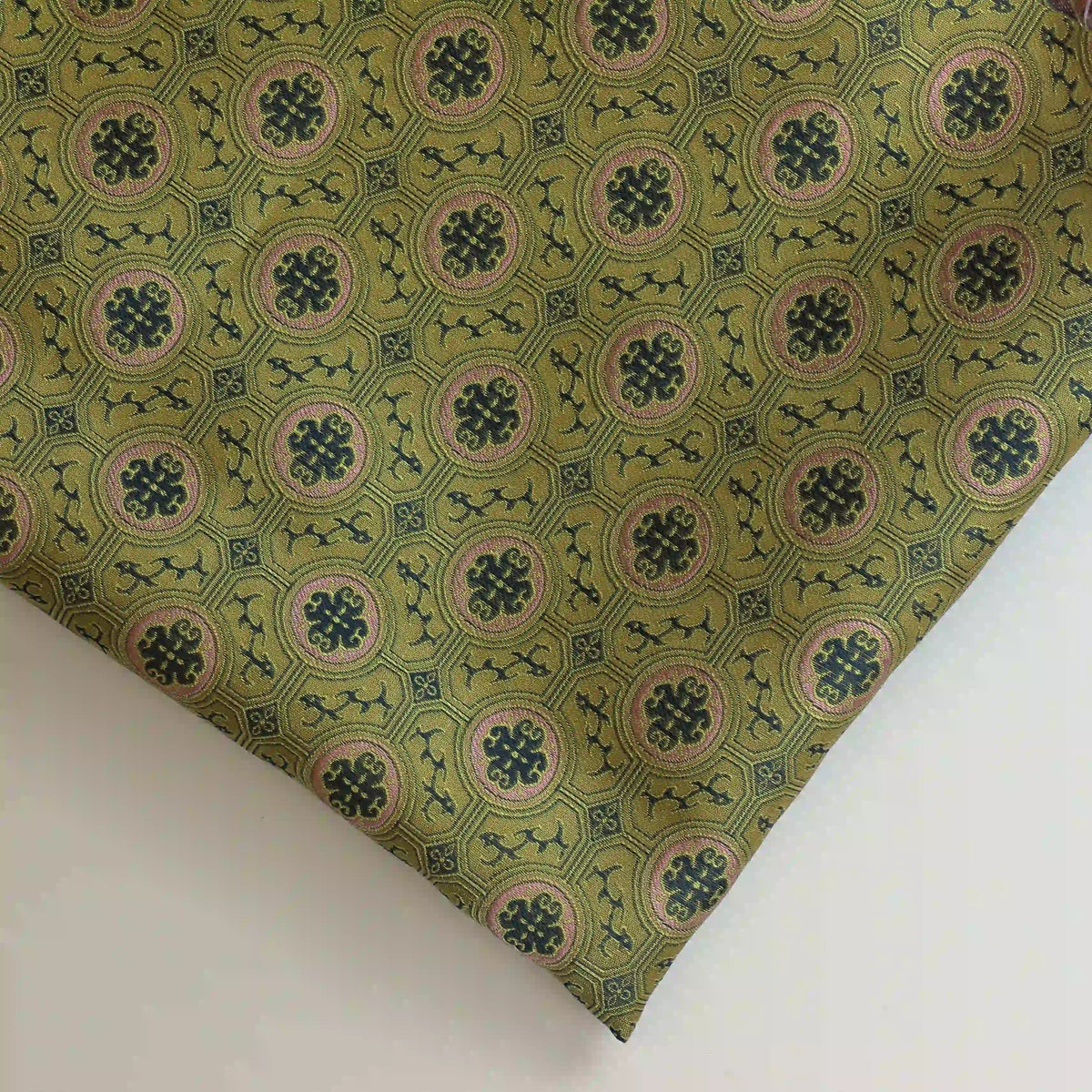 gold,-green-&-pink-geometric-brocade-fabric – additional product detail