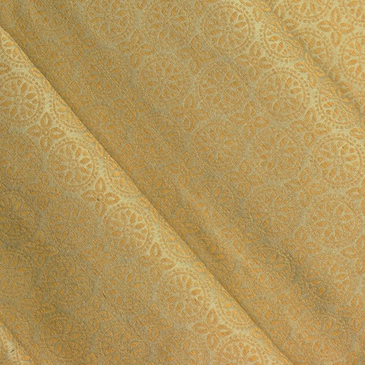 gold-geometric-floral-silk-jacquard-fabric – full product view
