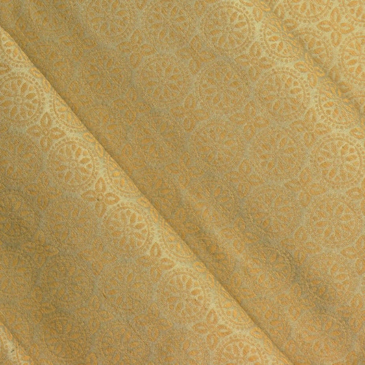 gold-geometric-floral-silk-jacquard-fabric – full product view