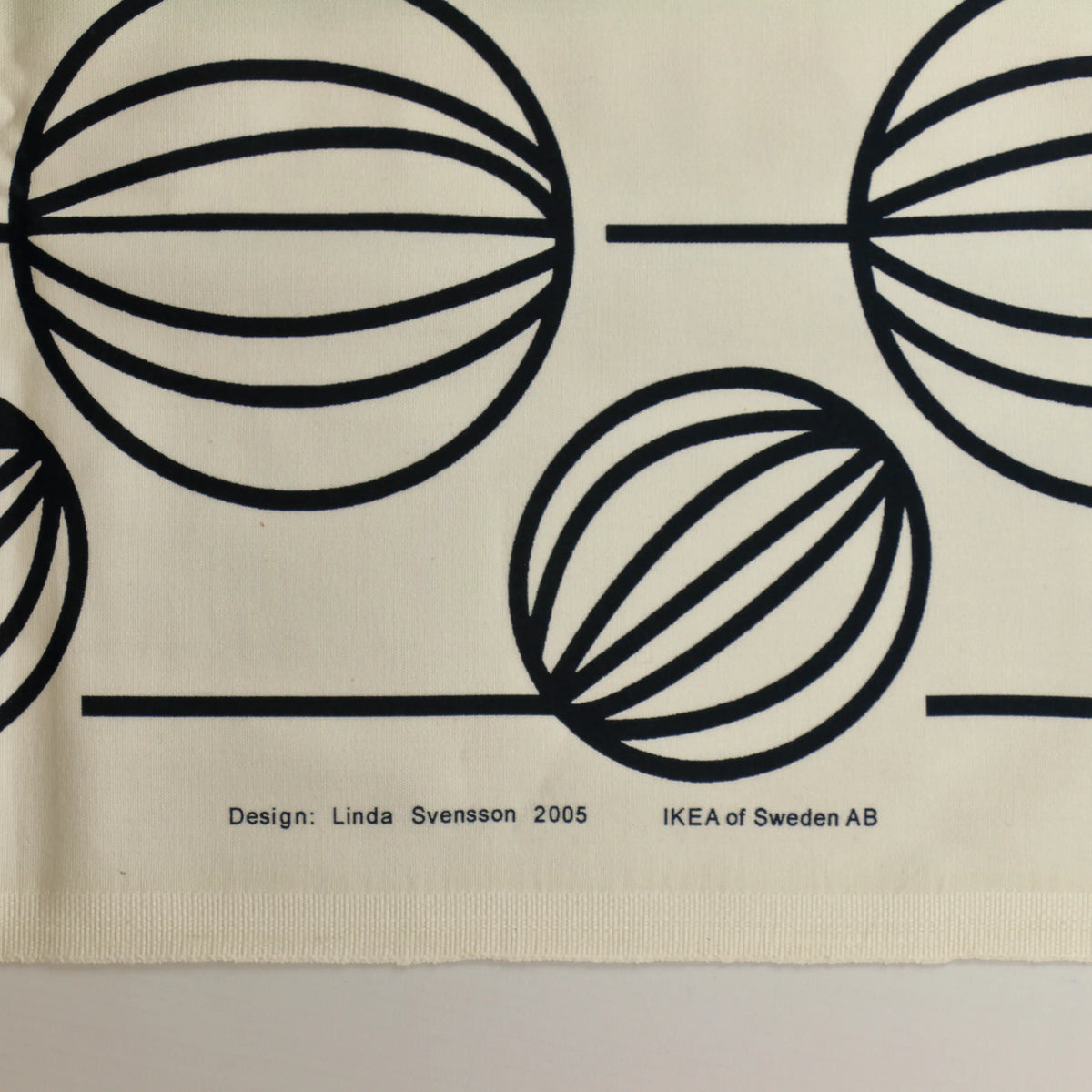 black-&-white-berry-print-ikea-home-decor-fabric – close-up showing weave and surface detail