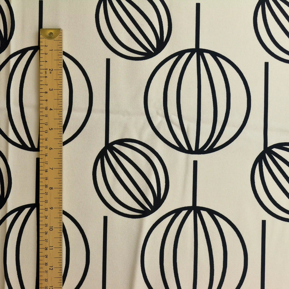 black-&-white-berry-print-ikea-home-decor-fabric – edge, reverse or condition detail