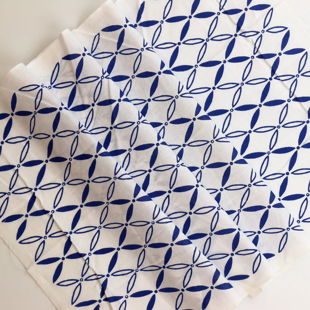 blue-&-white-geometric-print-fabric-panel – full product view