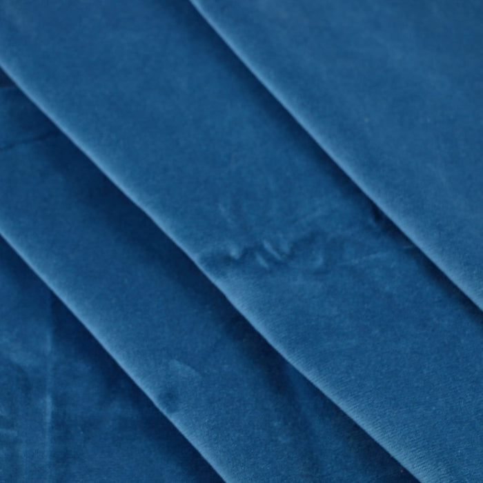 Teal viscose velvet fabric folded