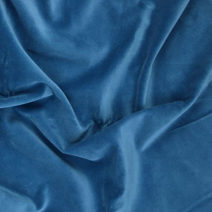 Teal viscose velvet fabric