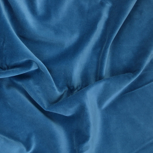 Teal viscose velvet fabric