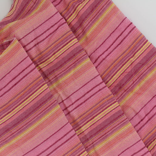 Pink & Gold Multistriped Cotton Viscose Fabric Scraps