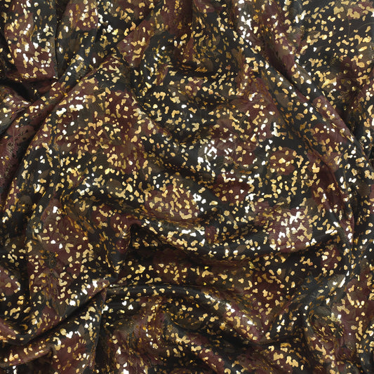 Black & Gold Metallic Jersey Fabric