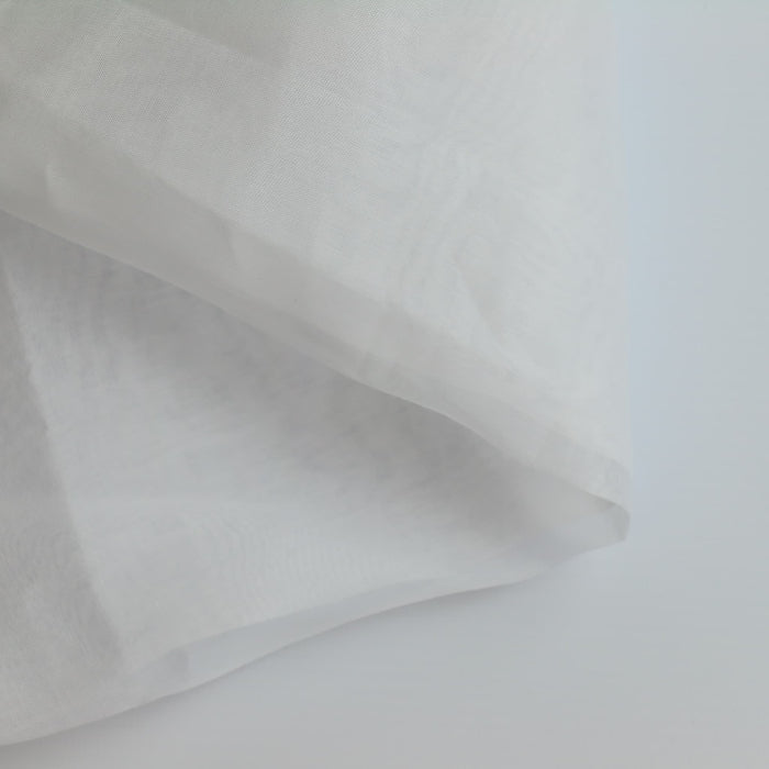 White Viscose Cotton Organza Fabric folded showing detail