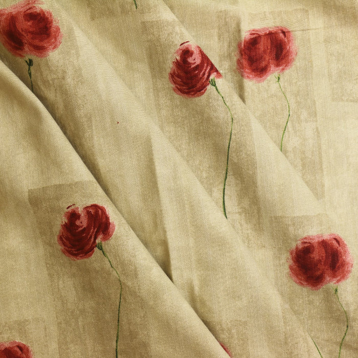 Caroline Quartermaine “September Rose” Print Canvas folded