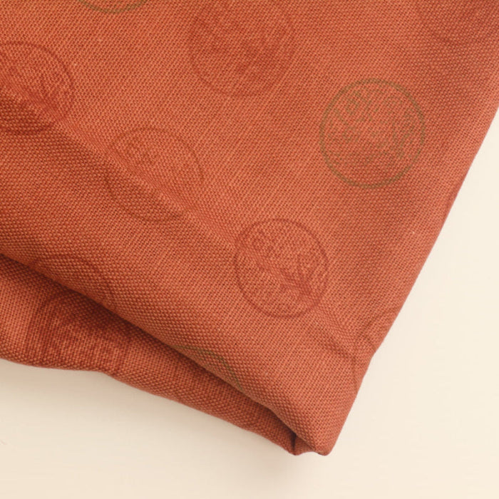 Sanderson Tea Russet home decor fabric folded showing detail