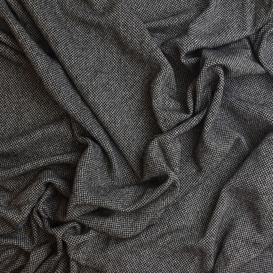 Black & White Wool Polyester Tweed Coating