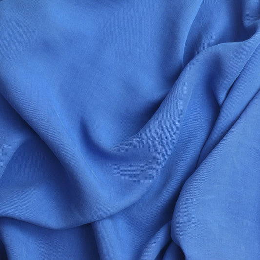 Royal Blue Viscose Twill Fabric Remnant