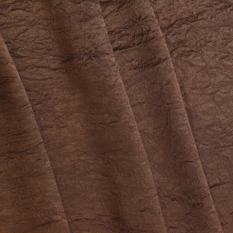 Brown faux silk crushed dupion fabric remnant folded