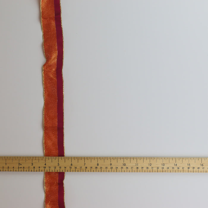 Pink, Red & Gold Metallic Ribbon detail