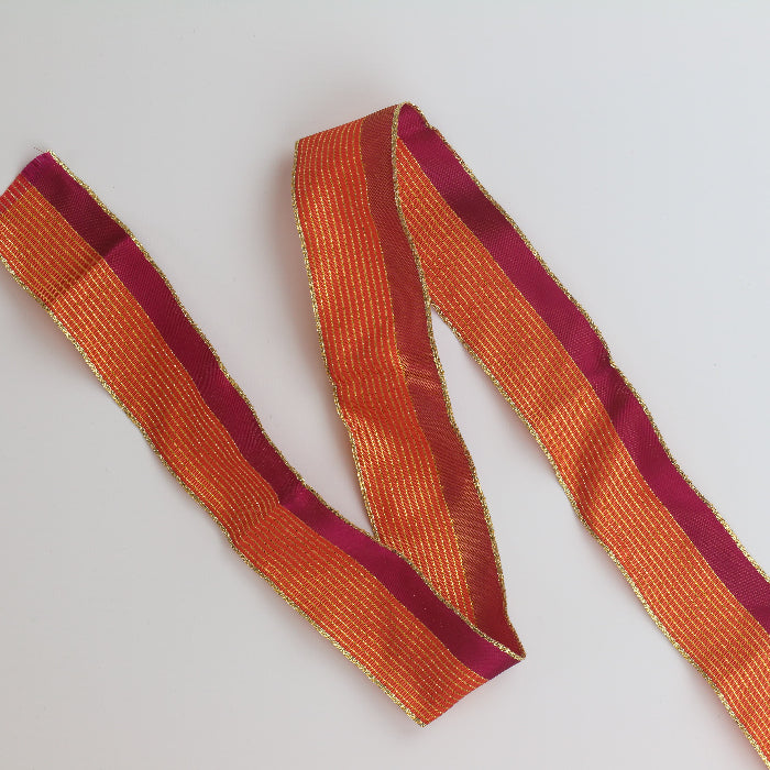 Pink, Red & Gold Metallic Ribbon