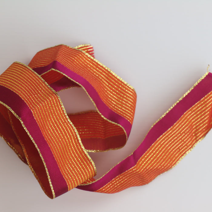 Pink, Red & Gold Metallic Ribbon 1
