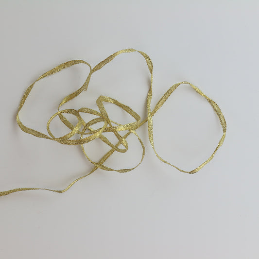 Gold Narrow Metallic Ribbon