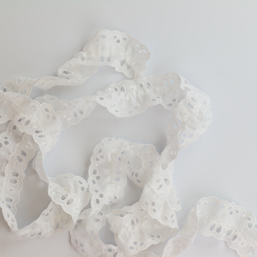 White Polyester Cotton Lace Trim 1