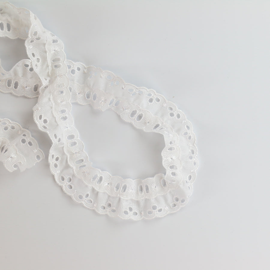 White Polyester Cotton Lace Trim