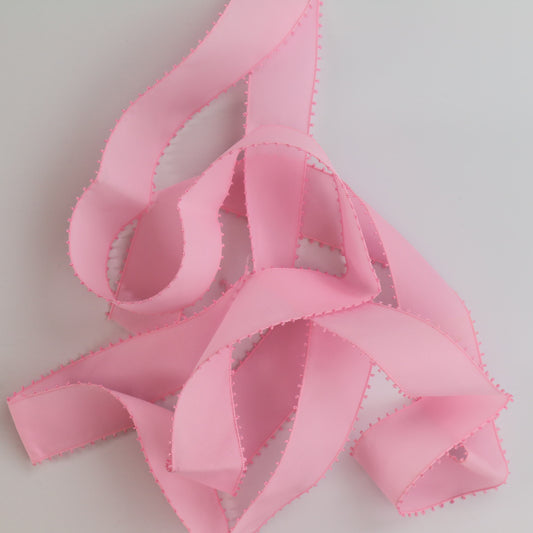 Pink Picot Edge Organza Ribbon