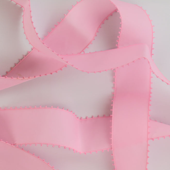 Pink Picot Edge Organza Ribbon 1